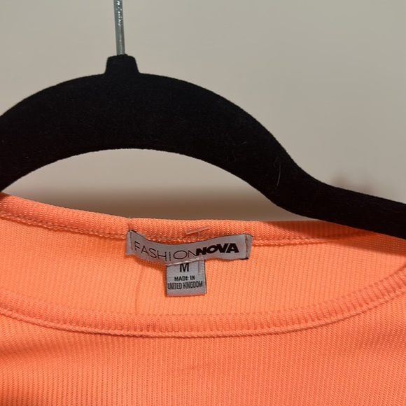 Fashion Nova Medium Neon Peach color Dress. NWT - Picture 3 of 8